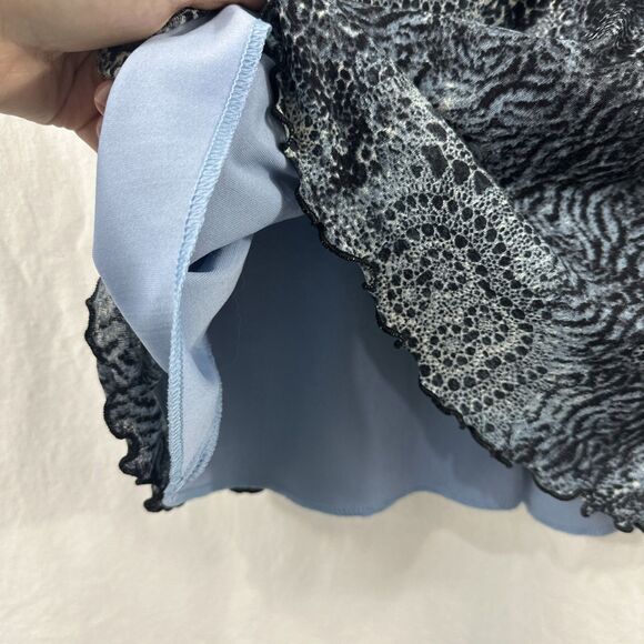 Rabbit Rabbit Rabbit Blue Arsty Babydoll Flutter Sleeve Top Womens Size 20W Y2K - Picture 7 of 10